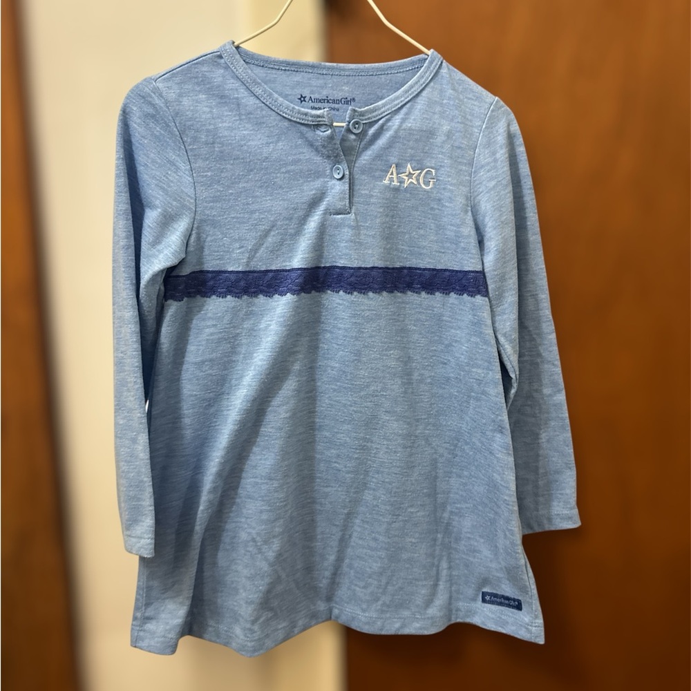 AMERICAN GIRL Little Girl Dress Tunic Long Sleeves Blue Size XS (6)